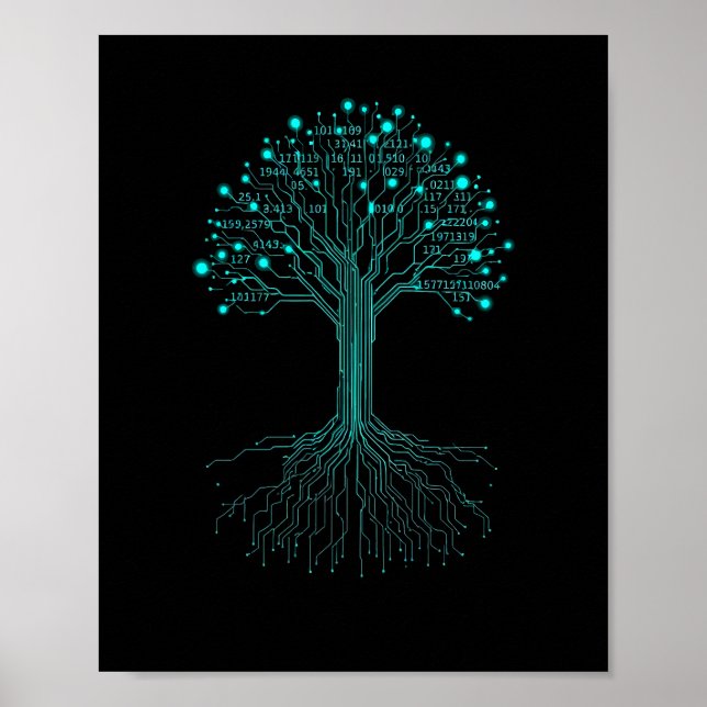 Poster Programador de Codificação Binária Design Gráfico  (Frente)