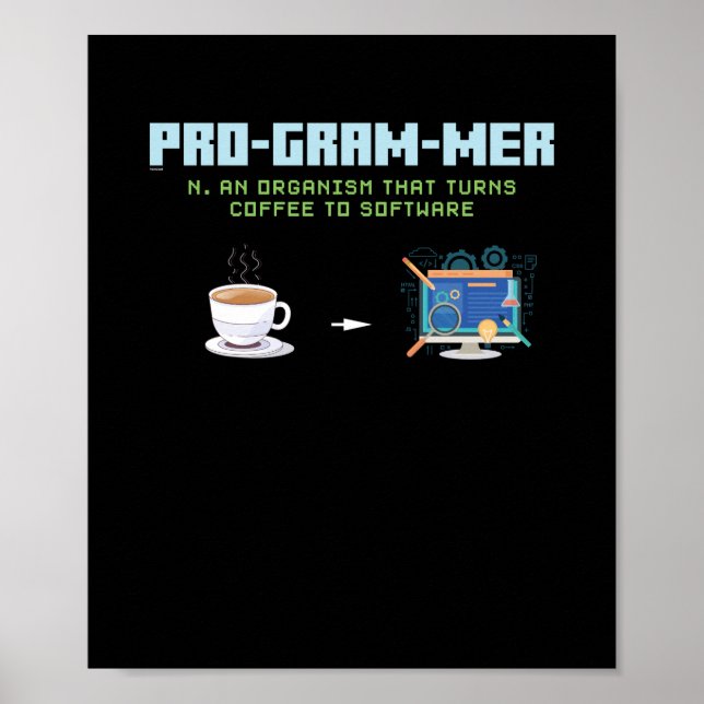 Poster Programador de Computador Engraçado (Frente)