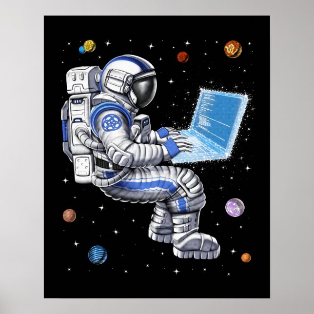 Poster Programador do Astronauta Espacial (Frente)