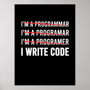 Poster Programador Engraçado Eu Escrevo Código