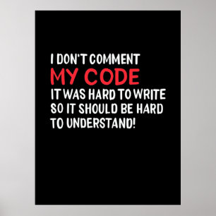 Poster Programador Não Comentário Meu Código