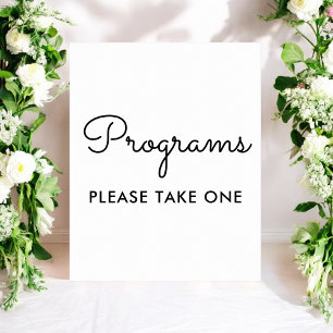 Poster Programas Casamento Cartaz Sinal Preto Branco