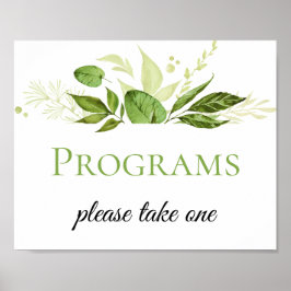 Poster Programas de Casamento Wildwoods Botanicais