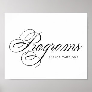 Poster Programas Elegantes - Script Preto Mesa horizont