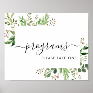 Poster Programas Greenery, Por Favor, Peguem Um Sinal