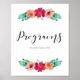 Poster Programas por favor, leve um desenho floral casame