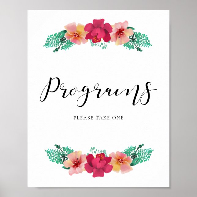 Poster Programas, por favor, pegue um design floral de ca (Frente)