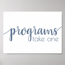 Poster Programas Simples | Mesa de Evento Azul Empoeirado