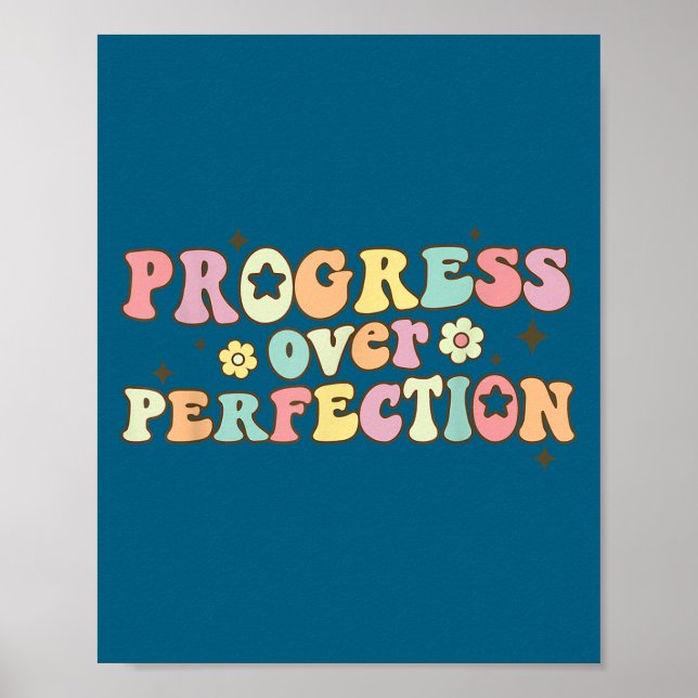 Poster Progress Over Perfection Motivational Back To Scho (Frente)