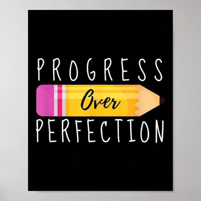 Poster Progress Over Perfection Motivational Back To Scho (Frente)