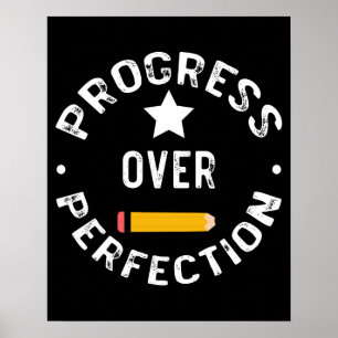 Poster Progresso Acima da Perfeição De Volta às Aulas Pro