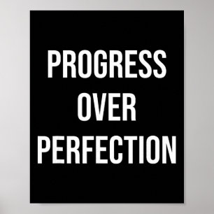 Poster Progresso Acima da Perfeição Saúde Mental Positiva