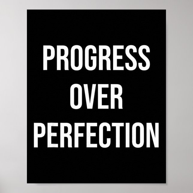 Poster Progresso Acima da Perfeição Saúde Mental Positiva (Frente)