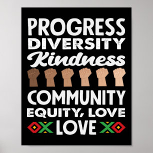 Poster Progresso Diversidade Bondade Amor Mês da História