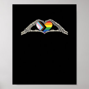 Poster Progresso do Orgulho Cardíaco das Mãos Ossas