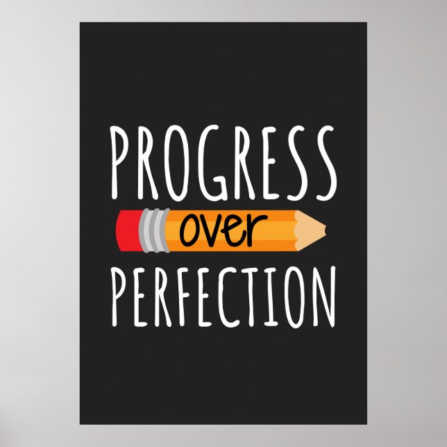 Poster Progresso Motivacional Sobre A Perfeição (Frente)