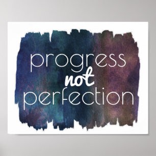Poster progresso não perfeição citação de motivação posit