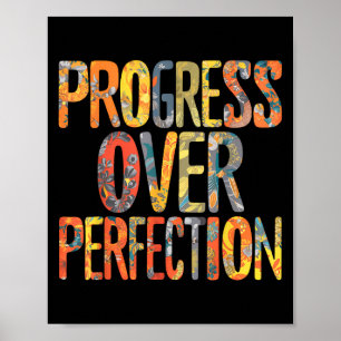Poster Progresso Sobre Motivação Perfeição Motivacional T