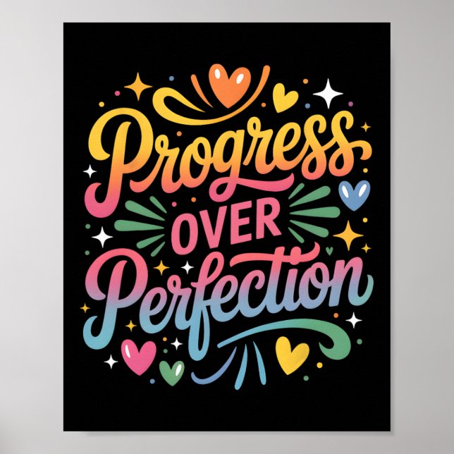 Poster Progresso Sobre Perfeição De Volta às Aulas Profes (Frente)