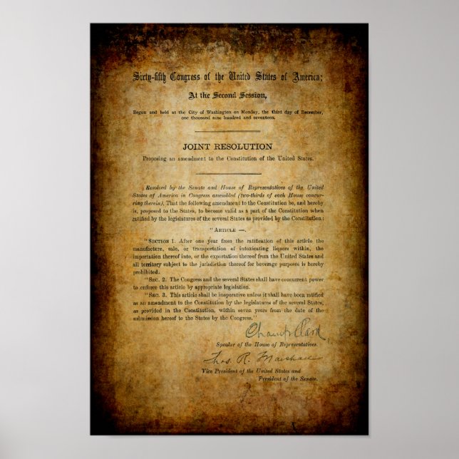 PÔSTER PROIBIÇÃO 18ª ALTERAÇÃO (Frente)