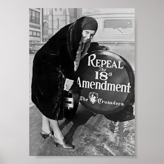 Poster Proibição, Arte Vintage Negra e Branca (Frente)