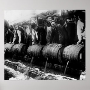 Pôster PROIBIÇÃO KEG DUMP década de 1920