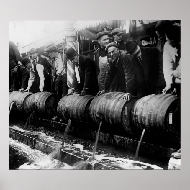Pôster PROIBIÇÃO KEG DUMP década de 1920 (Frente)
