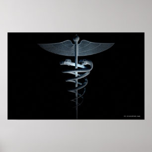 Poster Projector em um caduceus médico