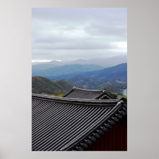 Poster Projetado com uma fotografia da Coreia do Sul, imp