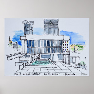 Poster Projetado por Le Corbusier Marselha, França
