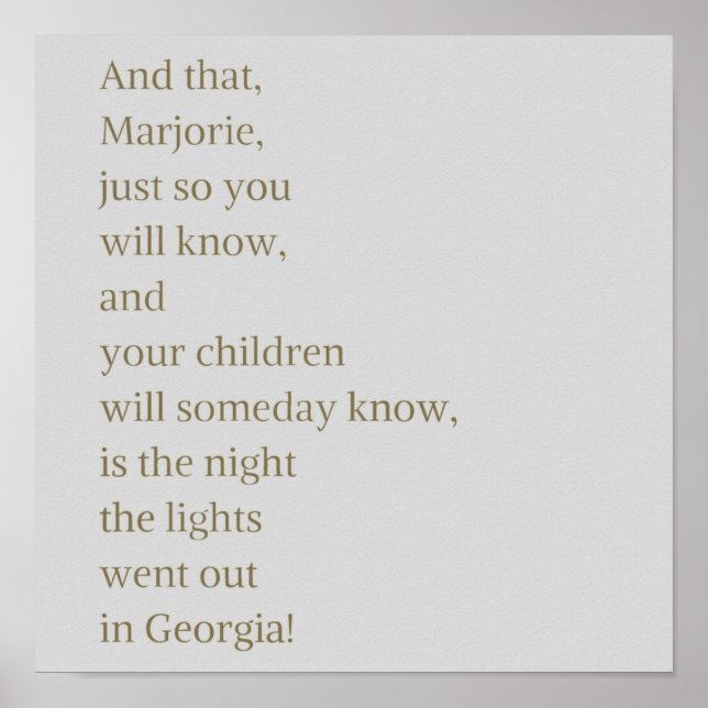 Poster Projetando a citação de Julia Sugarbaker (Frente)