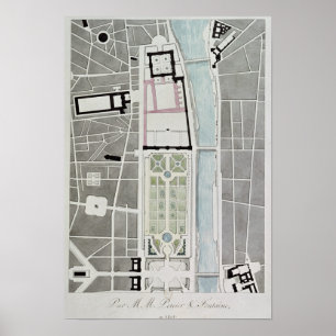 Pôster Projete juntando-se ao Tuileries ao Louvre