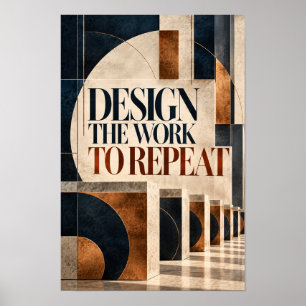 Poster Projete o Trabalho para Repetir Tipografia Geométr