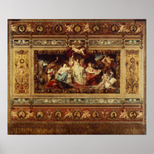 Poster Projete para a cortina na ópera de Dresden