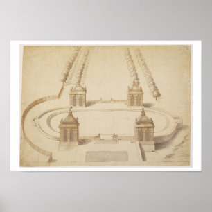 Pôster Projete para um Bowling Green, Hampton Court,