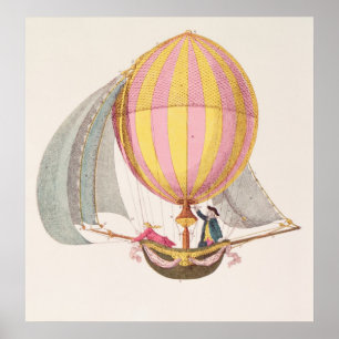 Pôster Projete para um dirigible, francês, c.1785