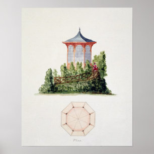 Poster Projete para um pavilhão no estilo oriental