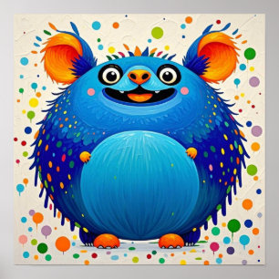 Poster Projeto de arte animal abstrata expressiva colorid