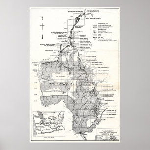 Poster Projeto de Plano 1932 da Barragem de Coulee, Rio W
