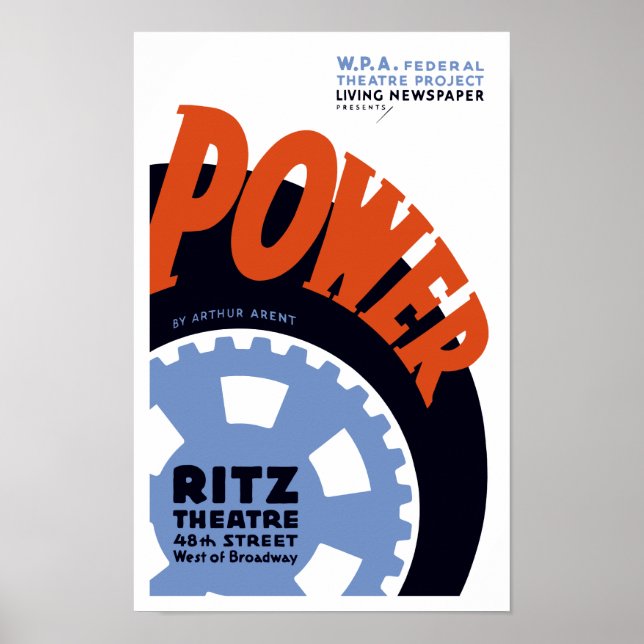 Poster Projeto de Teatro Federal apresenta energia — WPA (Frente)