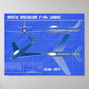 Poster Projeto norte-americano F-86 Saber