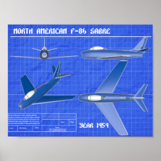 Poster Projeto norte-americano F-86 Saber
