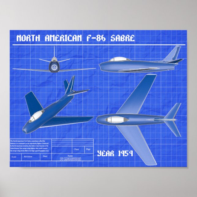 Poster Projeto norte-americano F-86 Saber (Frente)