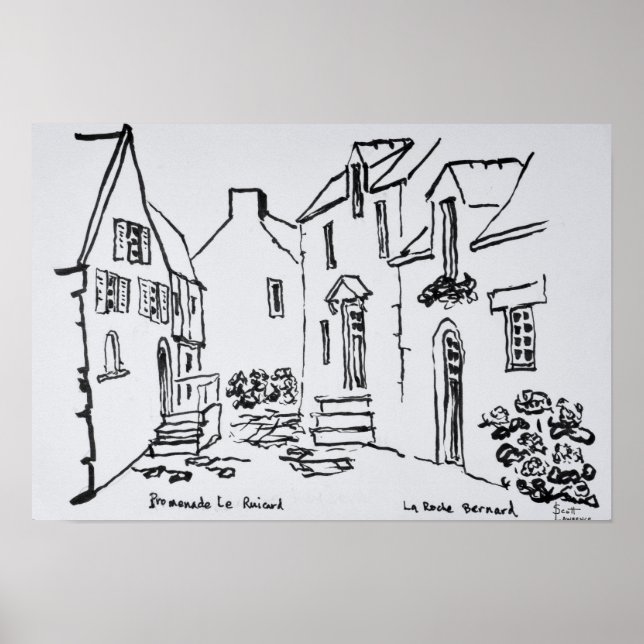 Pôster Promenade du Ruicard | La Roche-Bernard, Bretanha (Frente)