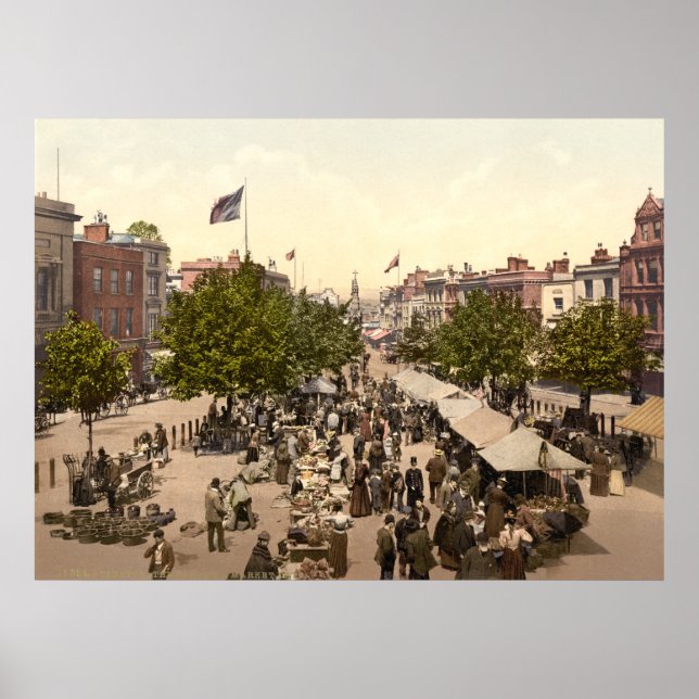 Pôster Promenade - Market Day, Taunton, Somerset, Inglate (Frente)