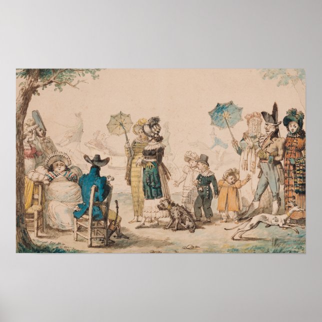 Poster Promenade on the Champs-Elysee, 1811 (Frente)