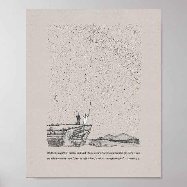 Poster Promessa de Deus a Abraão - Muro de Bíblias Gênesi (Frente)
