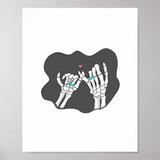 Poster Promessa de Mãos Corações de Esqueleto (Frente)