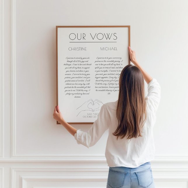 Poster Promessas de Casamento | Presente de Primeiro Aniv (Criador carregado)