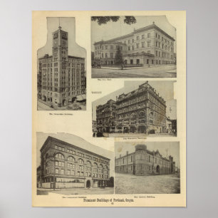 Pôster Prominent bldgs, Portland, Oregon